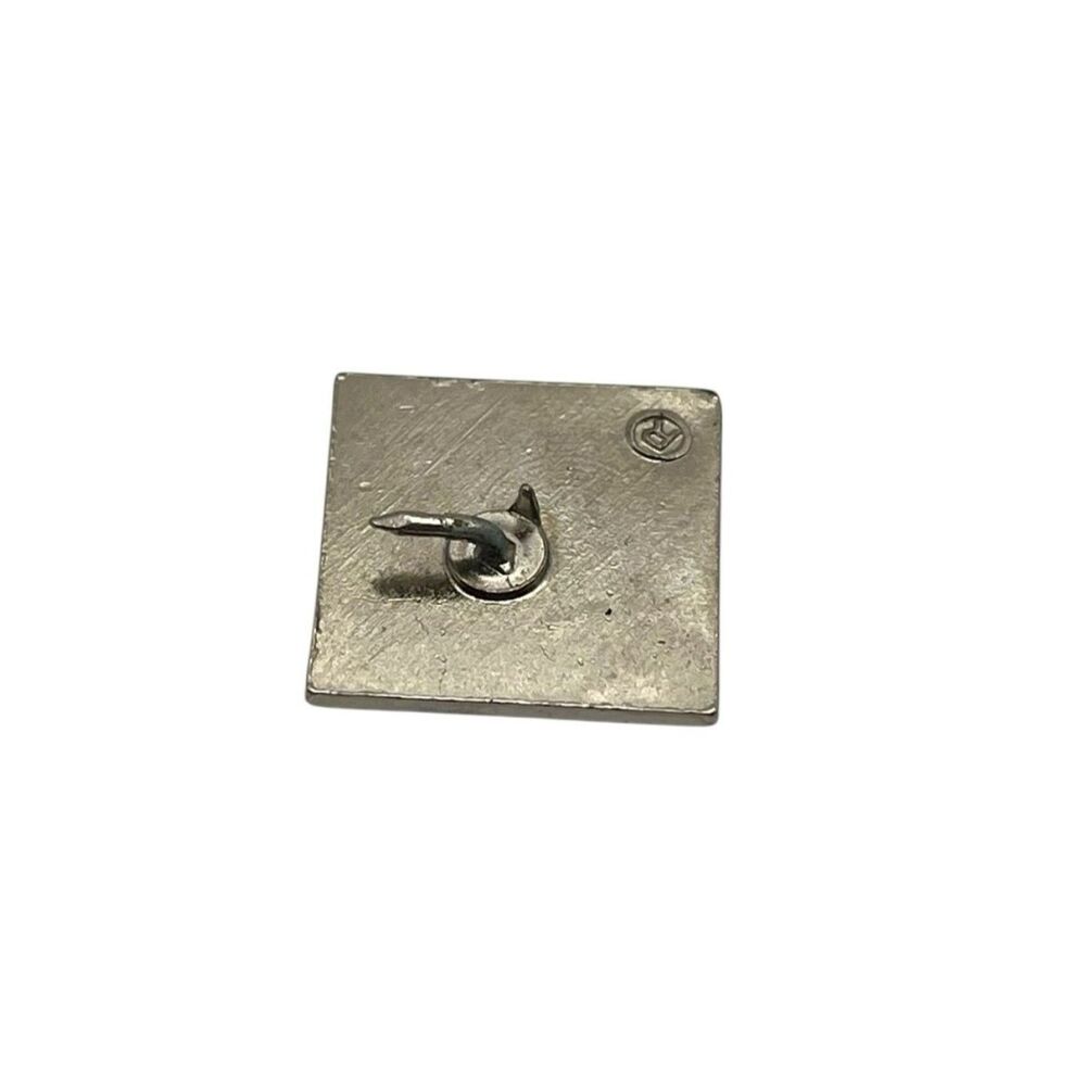 Vintage Apple IIc Rainbow Logo Red Square Enamel Tie Tack Lapel Pin - Picture 2 of 3